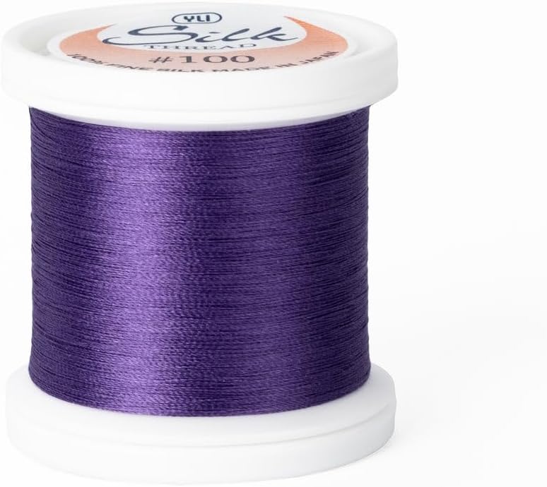 YLI Threads Silk Thread – 100 wt Fine Japanese Silk for Appliqué, EPP, and Quilting - Purple - Image 1